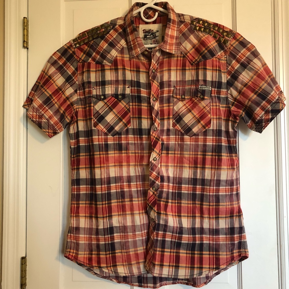 Decibel Authentic Clothing XL Plaid Pearl Snap